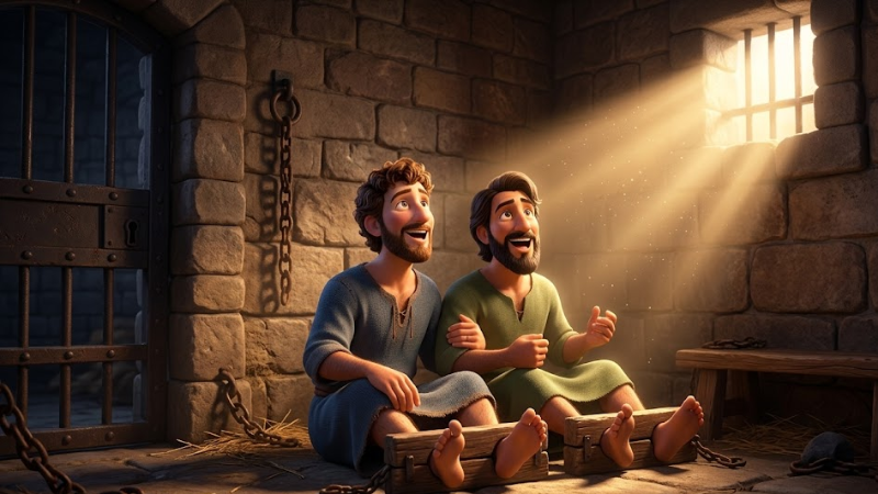 Paulo e Silas na Prisão — história bíblica infantil